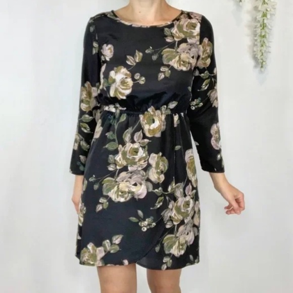J Crew Floral Black Dress - Picture 1 of 7